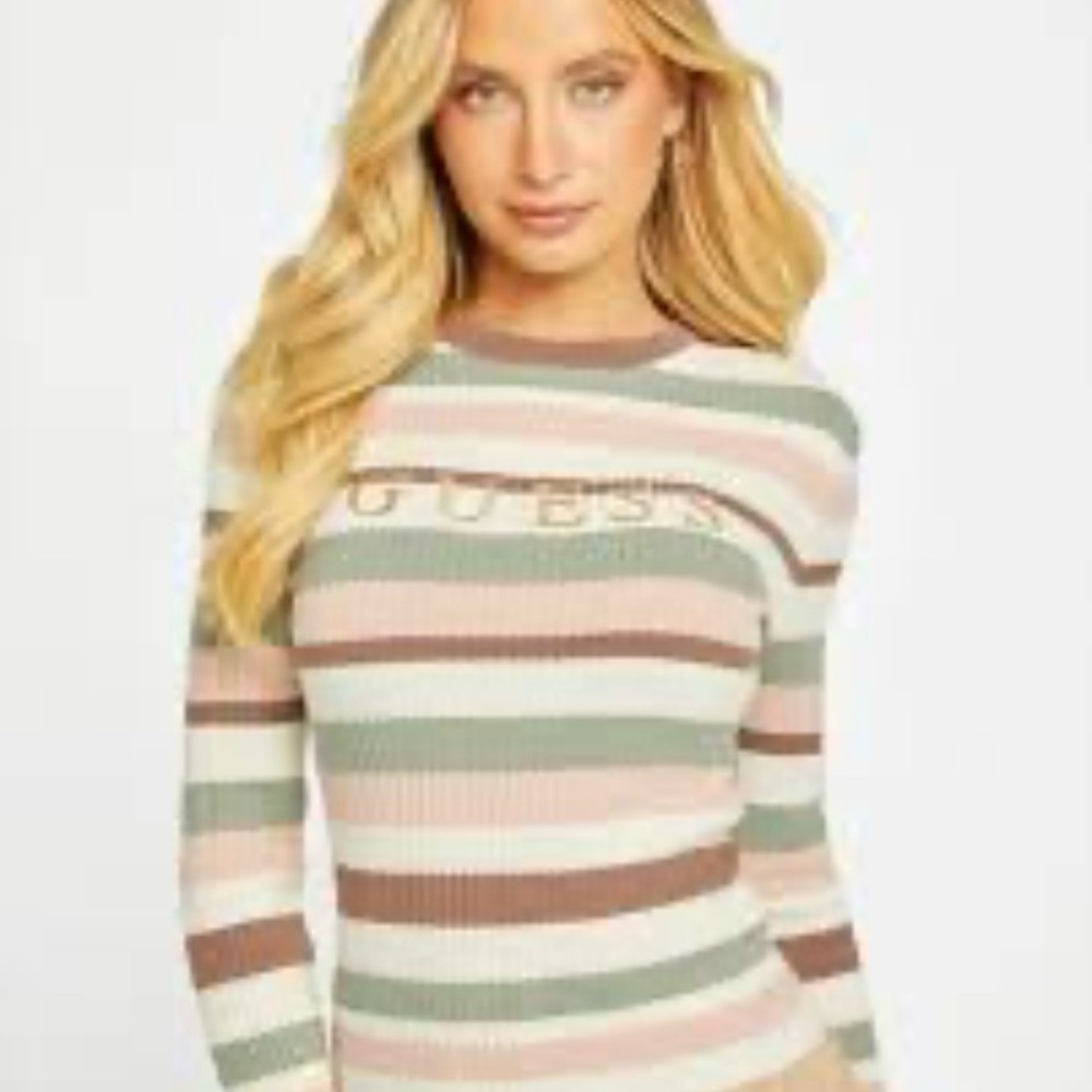 Guess Multicolor Striped Knit Top